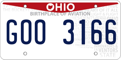 OH license plate GOO3166