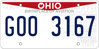OH license plate GOO3167