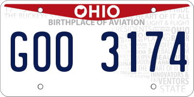 OH license plate GOO3174