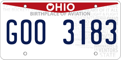 OH license plate GOO3183
