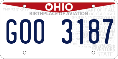 OH license plate GOO3187