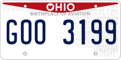 OH license plate GOO3199