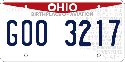 OH license plate GOO3217