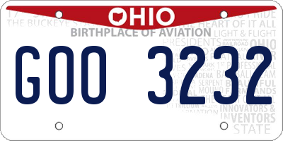 OH license plate GOO3232