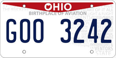 OH license plate GOO3242