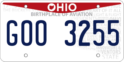 OH license plate GOO3255