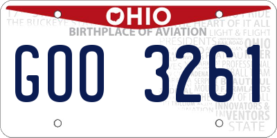 OH license plate GOO3261