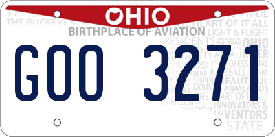 OH license plate GOO3271