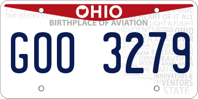 OH license plate GOO3279