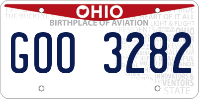OH license plate GOO3282