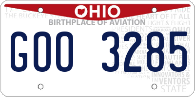 OH license plate GOO3285