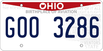 OH license plate GOO3286