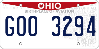 OH license plate GOO3294