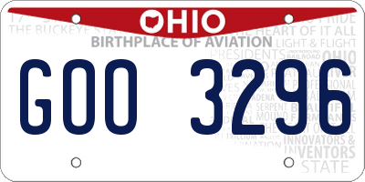 OH license plate GOO3296