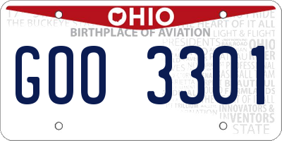 OH license plate GOO3301