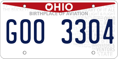 OH license plate GOO3304