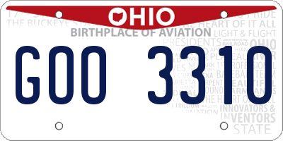 OH license plate GOO3310
