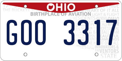 OH license plate GOO3317