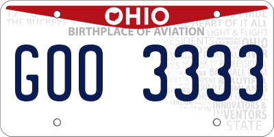 OH license plate GOO3333