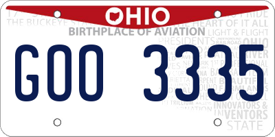 OH license plate GOO3335