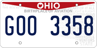 OH license plate GOO3358
