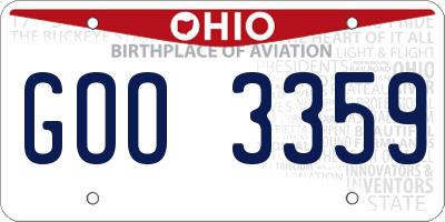OH license plate GOO3359