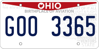 OH license plate GOO3365
