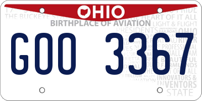 OH license plate GOO3367