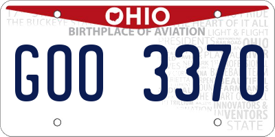 OH license plate GOO3370
