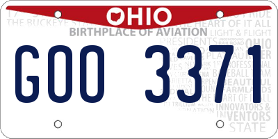 OH license plate GOO3371