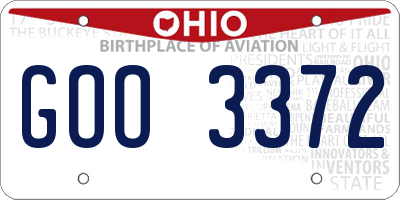 OH license plate GOO3372