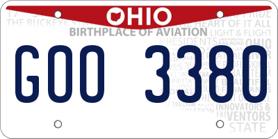OH license plate GOO3380