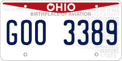 OH license plate GOO3389