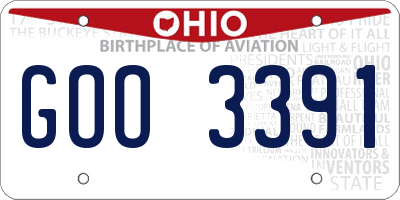 OH license plate GOO3391