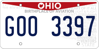 OH license plate GOO3397