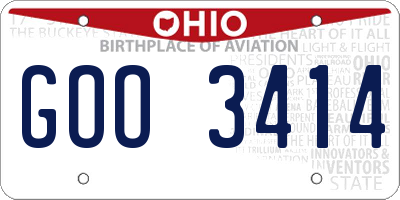 OH license plate GOO3414