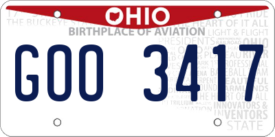 OH license plate GOO3417