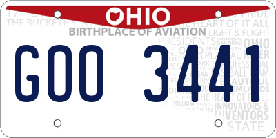 OH license plate GOO3441