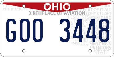 OH license plate GOO3448