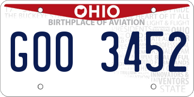 OH license plate GOO3452