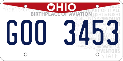 OH license plate GOO3453