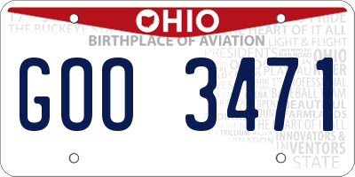OH license plate GOO3471