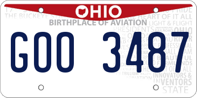 OH license plate GOO3487