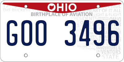 OH license plate GOO3496