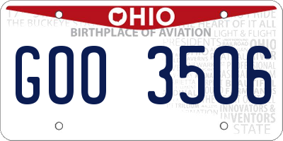 OH license plate GOO3506