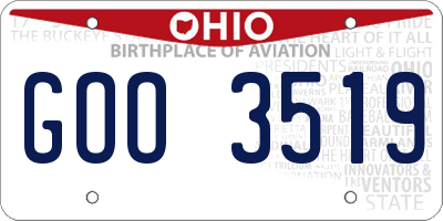 OH license plate GOO3519