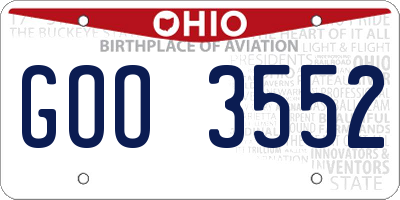 OH license plate GOO3552