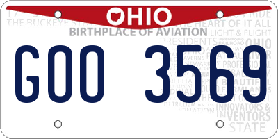 OH license plate GOO3569