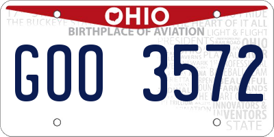 OH license plate GOO3572