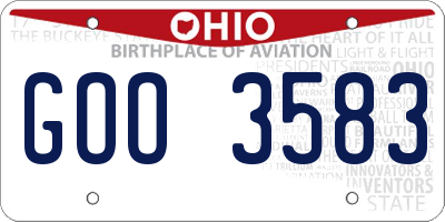 OH license plate GOO3583